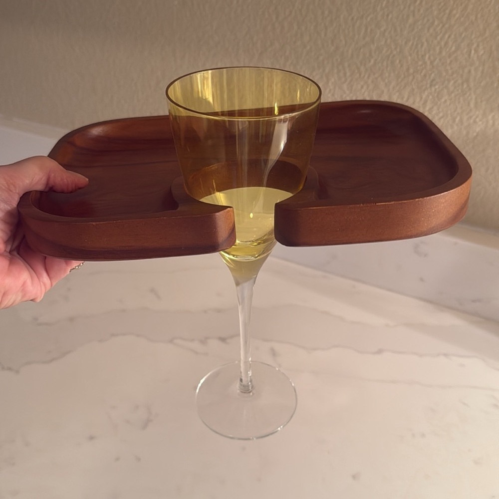 Vintage Wooden Snack Trays Set of 4 - Picture 5 of 6